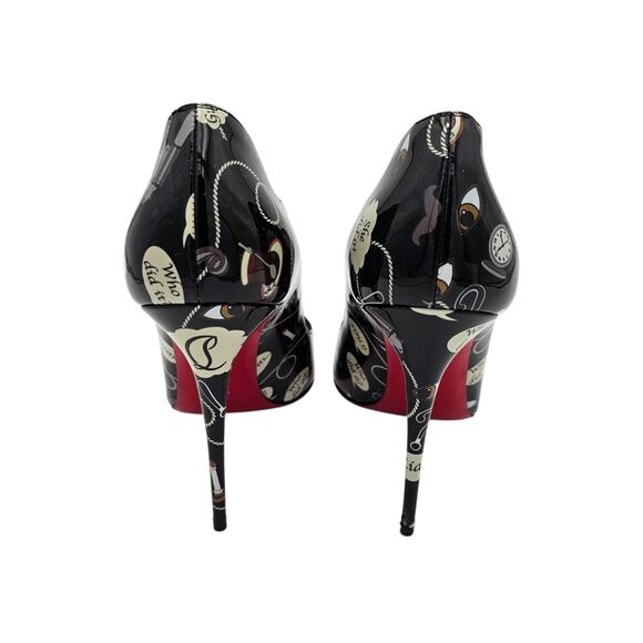 Christian Louboutin Hot Chick 100 Heel Pump Weapons Black Patent Size 40 US 10 - Picture 4 of 11